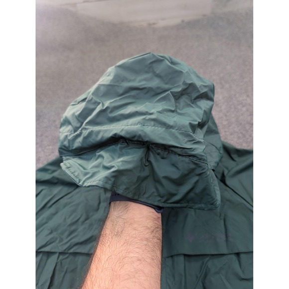 Columbia Jacket Mens 2XL Green Hooded Rain Parka Drawstring Outdoors Coat - Picture 6 of 12